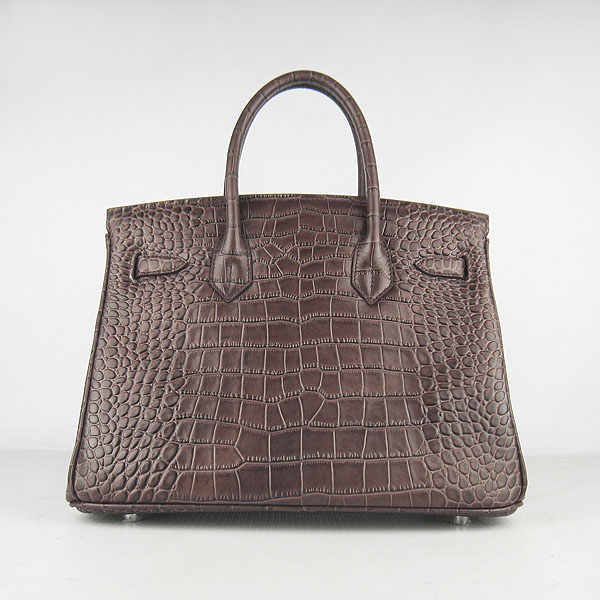 Replica Hermes Birkin 30cm Crocodile Veins Bag Dark Coffee 6088 On Sale